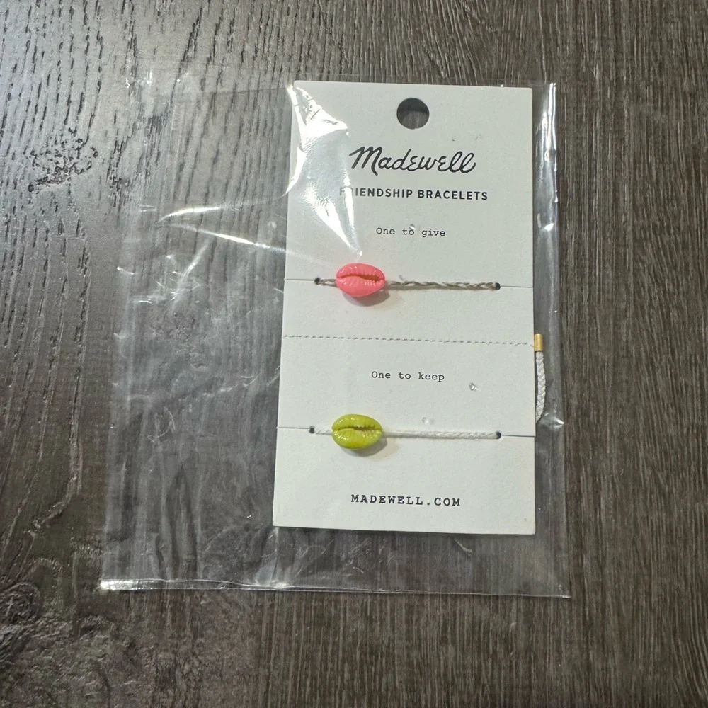 NWT Madewell Neon Cowrie Corded Friendship Bracelet Set
